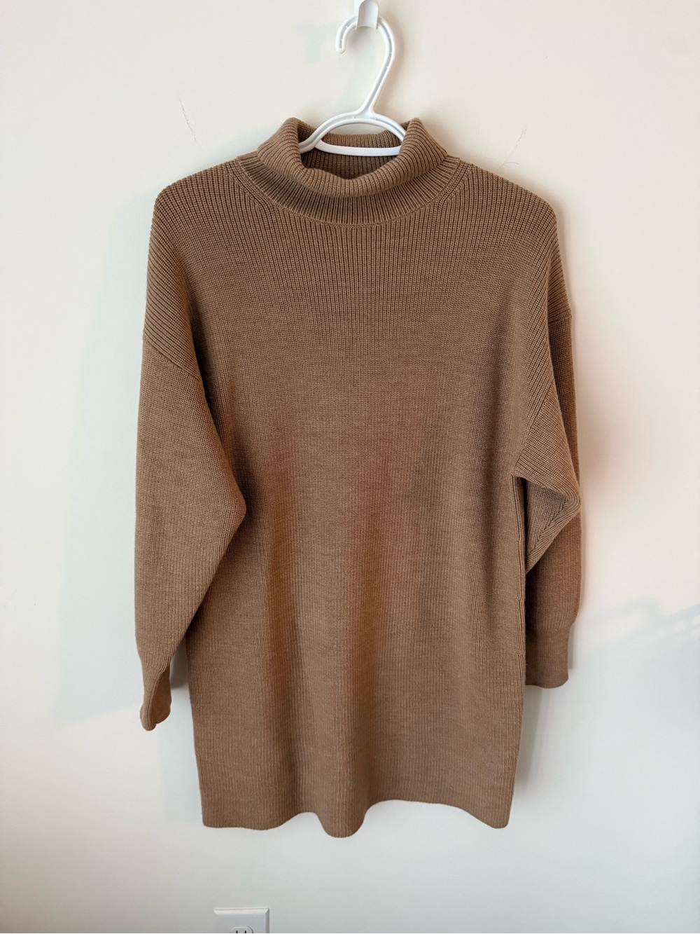 Babaton Ribbed Turtleneck Sweater in Camel Brown